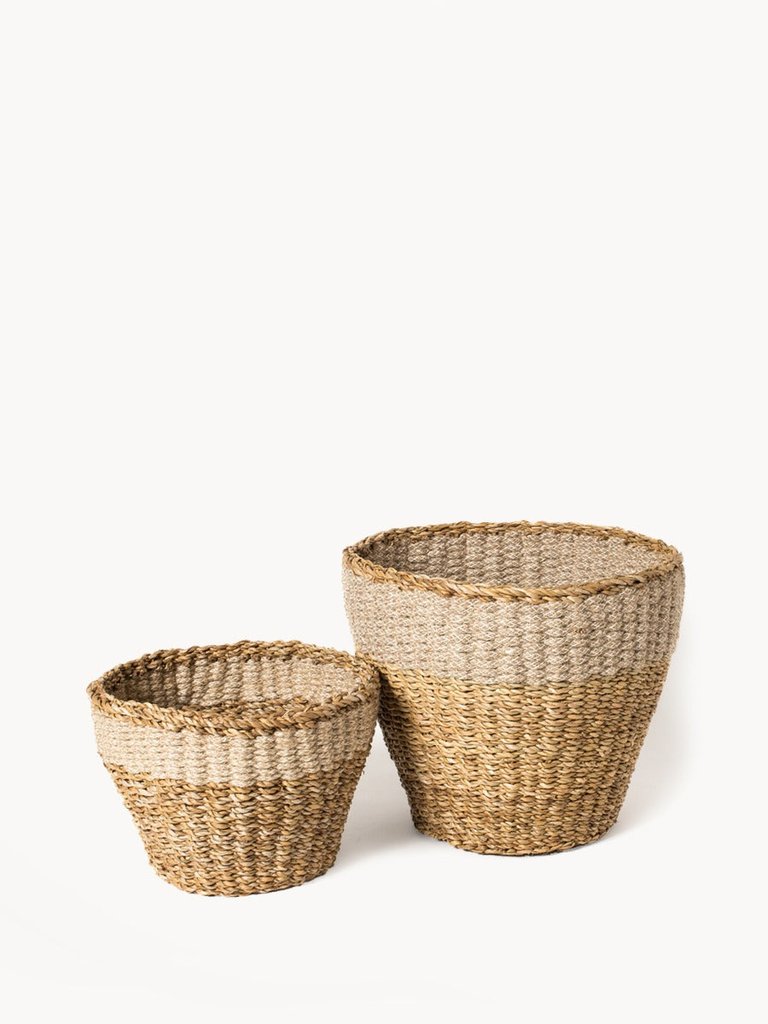 Savar Planter - Natural/White