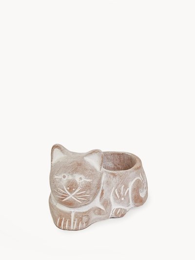 KORISSA Terracotta Tea Light Candle Holder - Cat product