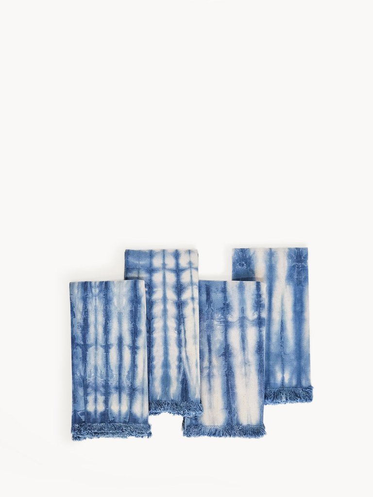 Tie Dye Cotton Napkin - Indigo Blue - Set Of 4