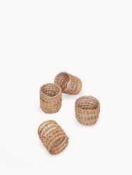 Woven Palm Fiber Napkin Ring - Natural - Set Of 4