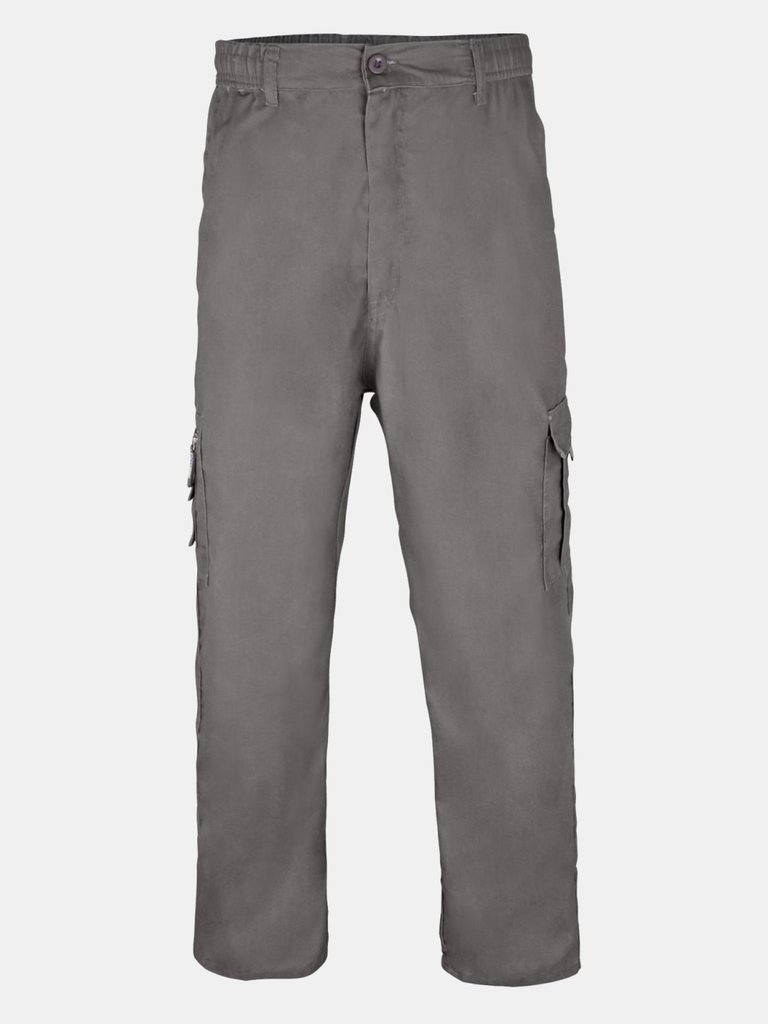 Mens Multi Pocket Cargo Trousers - Gray - Gray
