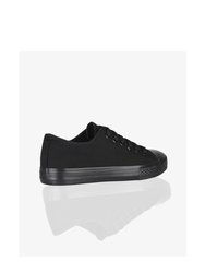 Womens Basic Low Top Sneakers - Black