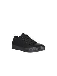 Womens Basic Low Top Sneakers - Black - Black