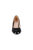 Womens/Ladies Bow Toe Low Heel Leather Court Sandal - Black - Black