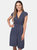 Womens/Ladies Cap Sleeve Knot Front Dress - Navy - Navy