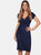 Womens/Ladies Cap Sleeve Wrap Jersey Dress - Navy - Navy