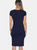 Womens/Ladies Cap Sleeve Wrap Jersey Dress - Navy