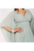 Womens/Ladies Chiffon Wrap Angel Sleeve Maxi Dress - Sage Green