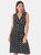 Womens/Ladies Knot Front Polka Dot Mini Dress - Black/White