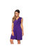 Womens/Ladies Knot Front Self Tie V Neck Dress - Purple 