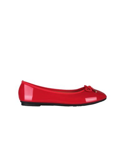 Krisp Womens/Ladies Patent Leather Ballerina Pumps With Bow - Red product