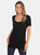 Womens/Ladies Plain Longline Jersey Top - Black - Black