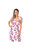 Womens/Ladies Rose Print Knot Front Dress - Pink