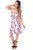 Womens/Ladies Rose Print Knot Front Dress - Pink - Pink