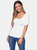 Womens/Ladies Ruched Short Sleeve Jersey Top - White - White