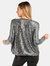 Womens/Ladies Sequin Long-Sleeved Jacket - Silver