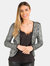 Womens/Ladies Sequin Long-Sleeved Jacket - Silver - Silver