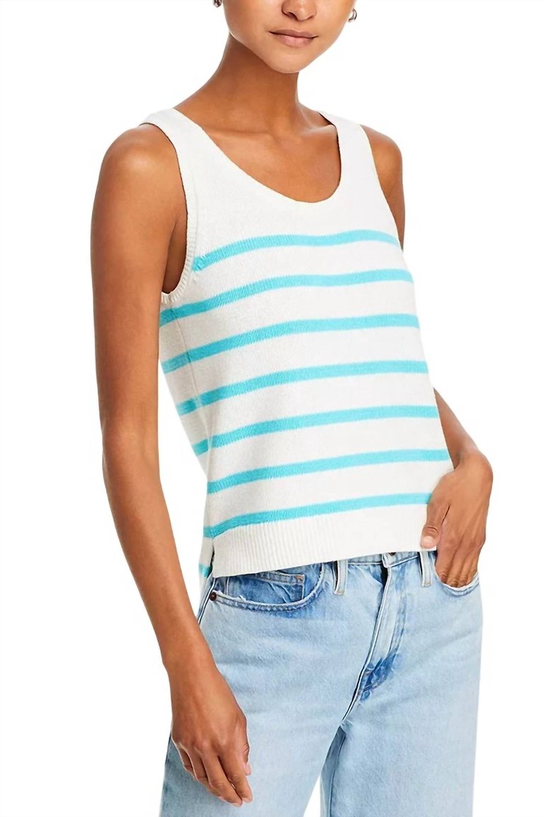 Gio Top In White/Aqua - White/Aqua