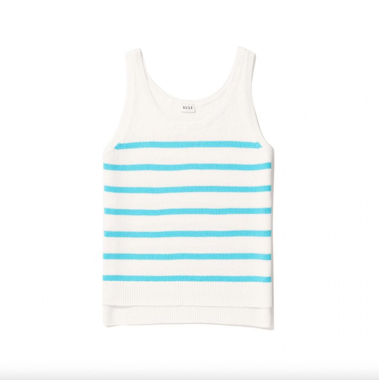 Gio Top In White/Aqua