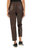 Alanna Drawstring Pleather Pant In Brown