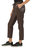 Alanna Drawstring Pleather Pant In Brown