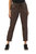 Alanna Drawstring Pleather Pant In Brown - Brown