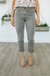 Amy Crop Straight Leg Jean In Moss - Moss