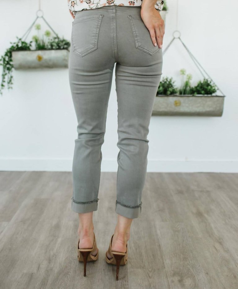 Amy Crop Straight Leg Jean In Moss