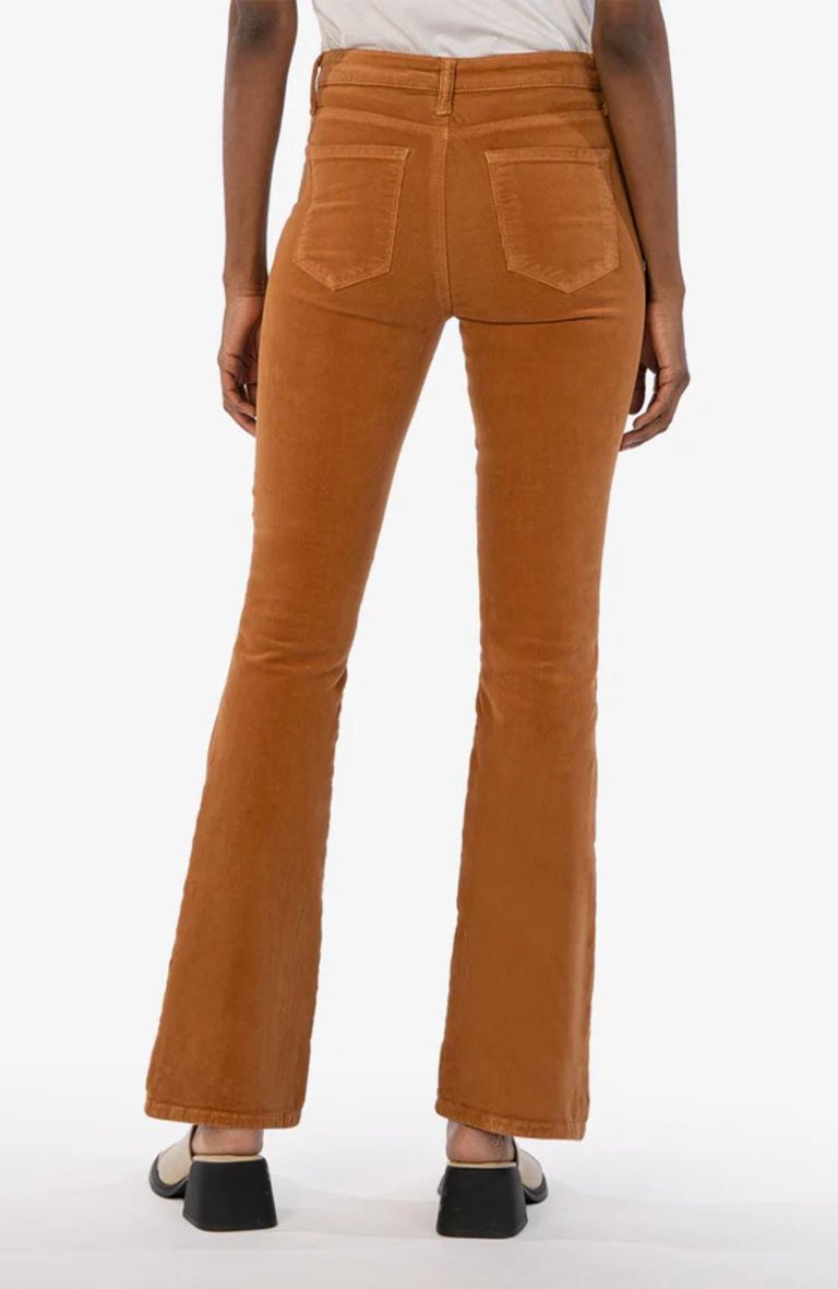 Ana Corduroy High Rise Fab Ab Flare Jeans In Butterscotch