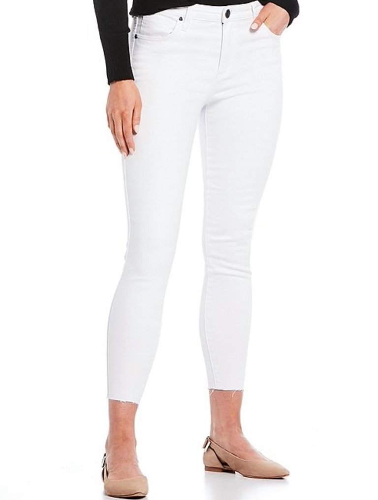 Connie High Rise Ankle Skinny Jean In White - White