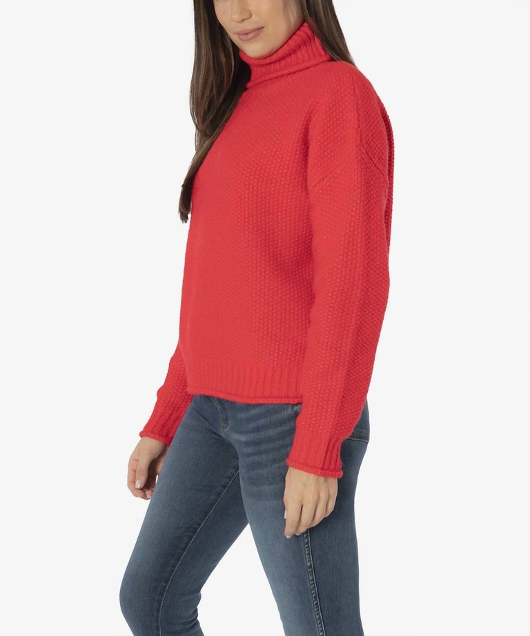 Hailee Turtleneck Sweater In Red