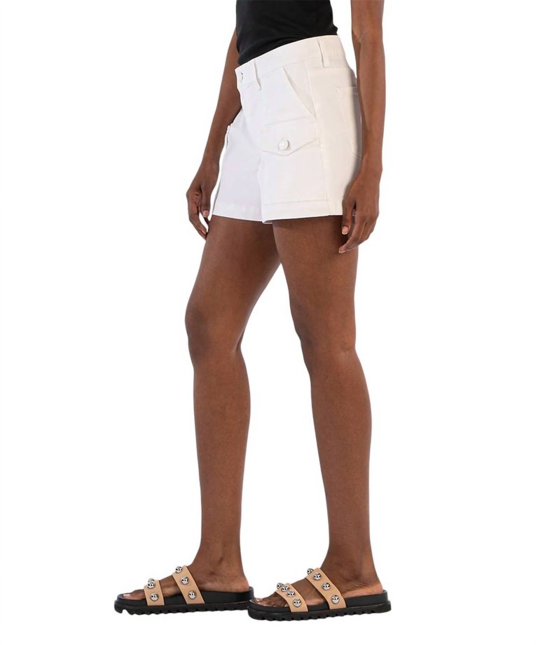 Jane Mid Rise Pork Chop Short In Optic White