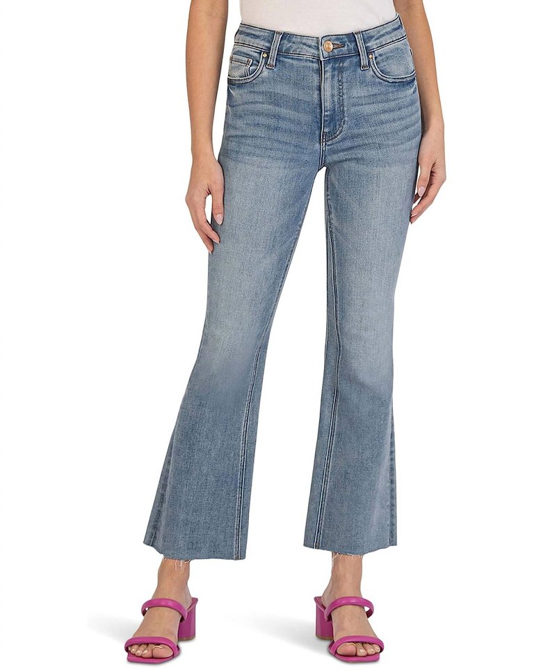 Kelsey High Rise Fab Ab Ankle Flare Jeans In Comprehensive Wash - Comprehensive Wash