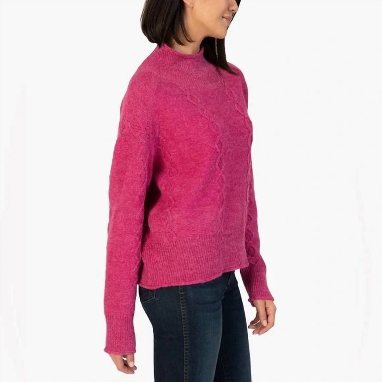 Leona Turtleneck Sweater In Deep Pink