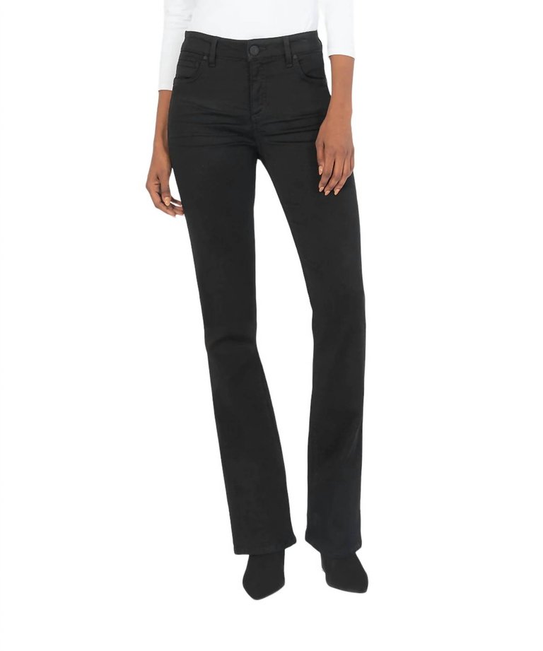 Natalie High Rise Fab Ab Bootcut Jean In Black - Black