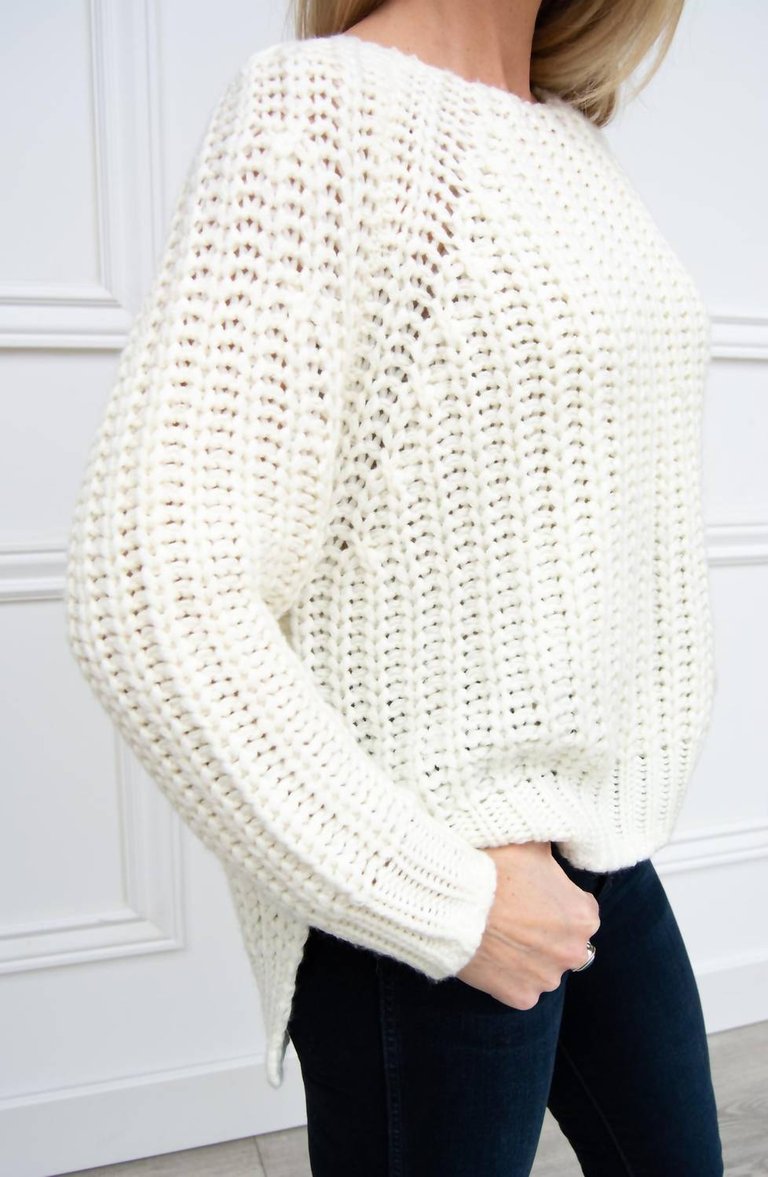 Page Chunky Crew Neck Sweater In Ivory