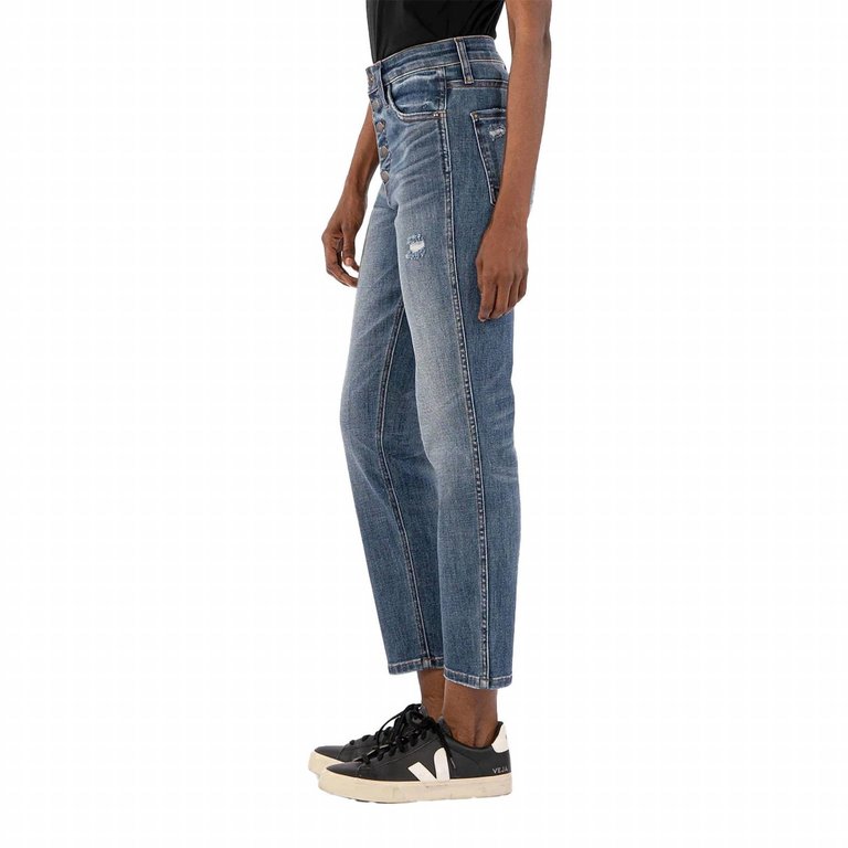 Rachael High Rise Fab Ankle Jean In Fire