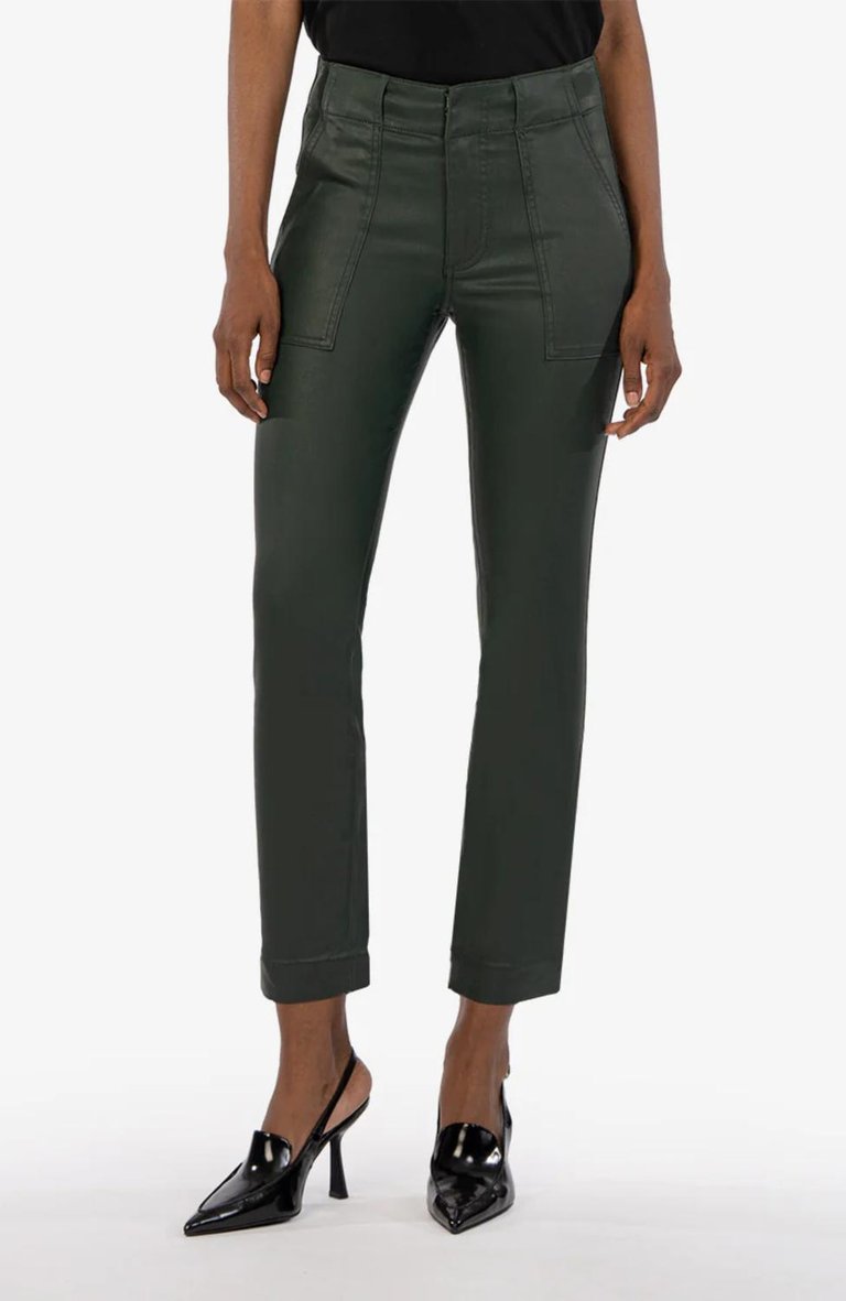 Reese Coated Ankle Straight Jeans In Forest - Forest