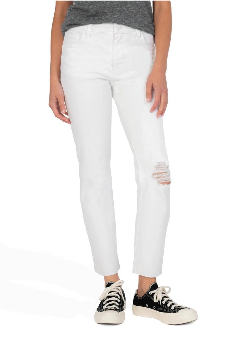 Reese High Rise Fab Ab Jean In Optic White - Optic White