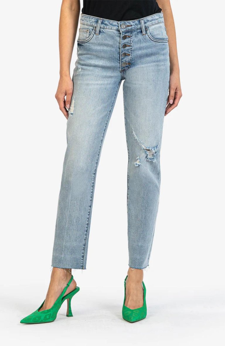 Reese High Rise Fab Ab Straight In Fair Wash - Fair Wash