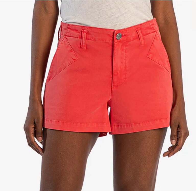 The Kloth Kimia Denim Shorts In Cayenne - Cayenne