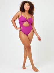 Eco Chic Repreve® Kyslee One Piece Swimsuit - Berry - Berry