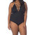 High Neck Lace Up One Piece Swimsuit - Plus In Wild Safari - Wild Safari