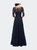 A-line Lace Sequin Gown with Sheer Scoop Neckline