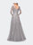 A Line Tulle and Lace Gown with Boat Neckline