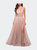 A Line Tulle Prom Dress with Sheer Bodice - Dusty Mauve