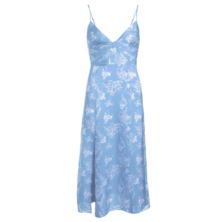 Apéro Dress With Slit - Blue - Blue