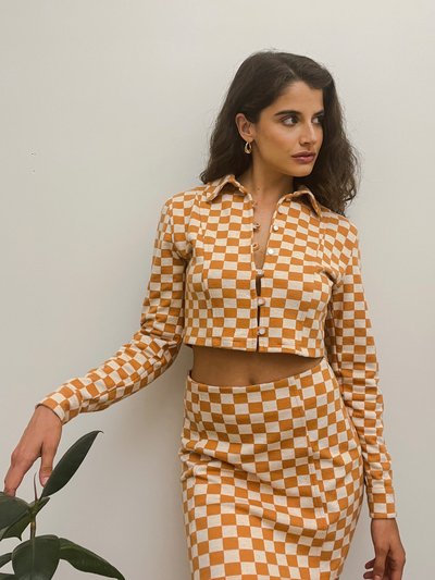 La Femme Apéro Dolly Shirt - Yellow  Damier product