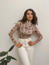 Mesh Top - Floral Neutral - Floral Neutral