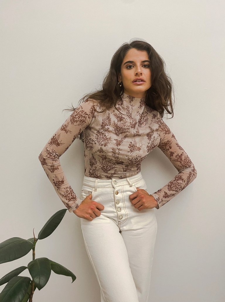 Mesh Top - Floral Neutral - Floral Neutral